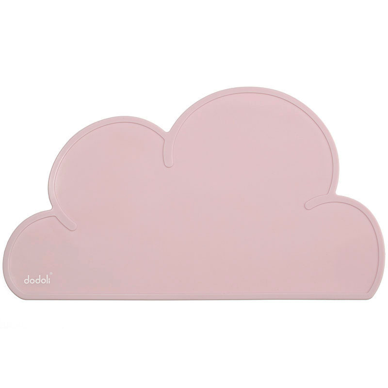 Szilikon tányéralátét babáknak és gyerekeknek, 47 x 27 cm – Felhő Pasztell Rózsaszín