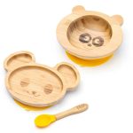 Baba bambusz etetőkészlet – Egeres & Pandás, sárga