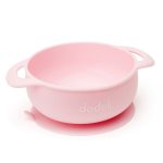 Csúszásmentes szilikon tálka baba etetőkanállal, rózsaszín, 300ml – 1