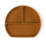 Csúszásmentes szilikon tányér és kanál, rézbarna, 21x19cm – 1