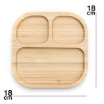 Bambusz négyzet tányér tapadókoronggal, 18x18cm – 1